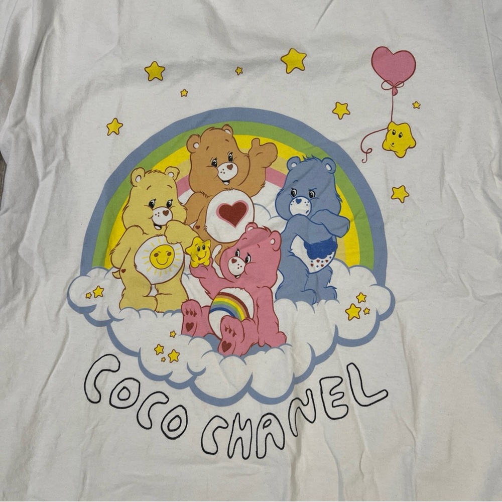 COCO CHANEL Women's White Tee with Bear Design